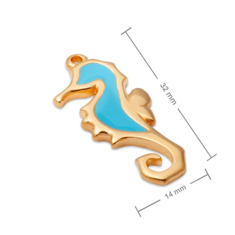 Manumi pendant seahorse 32x14mm gold-plated