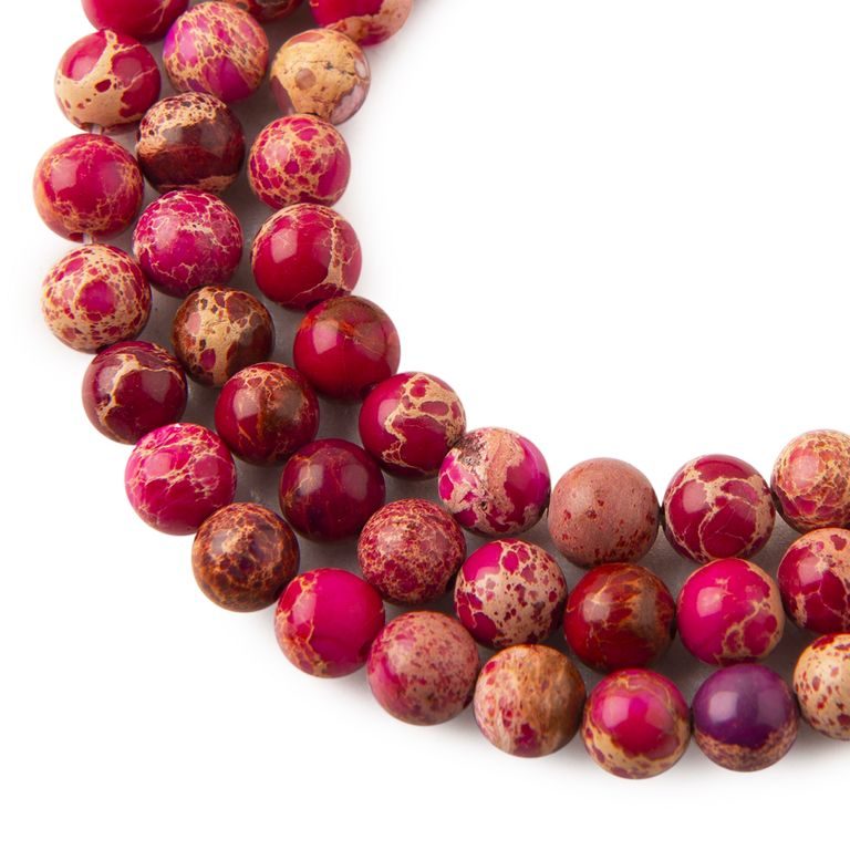 Pink Imperial Jasper beads 8mm
