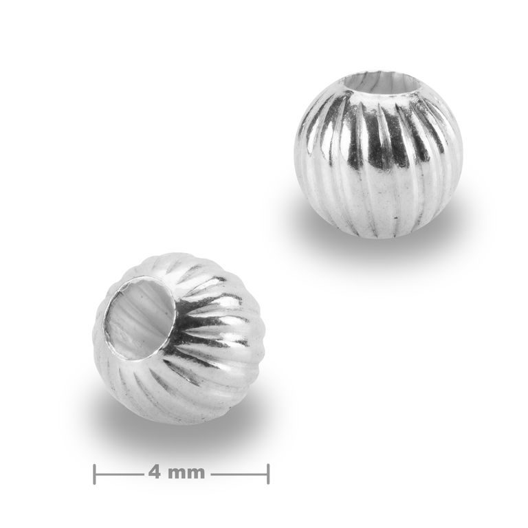 Sterling silver 925 decorative bead 4mm No.389