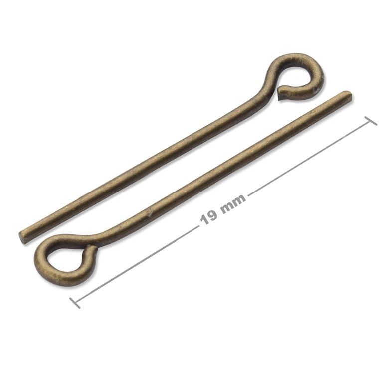 Eyepins 19mm antique brass