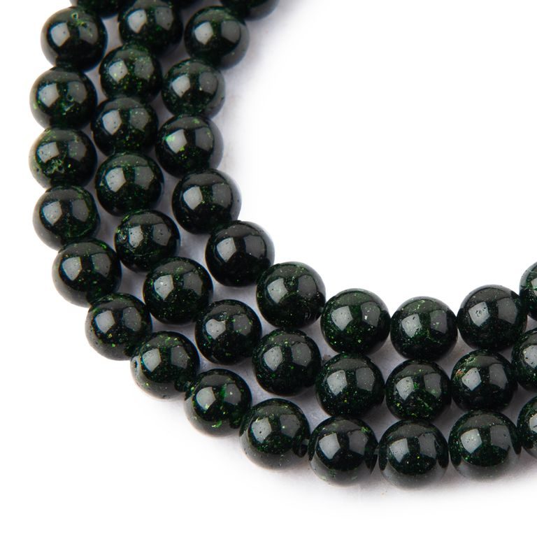 Green Goldstone beads 8mm
