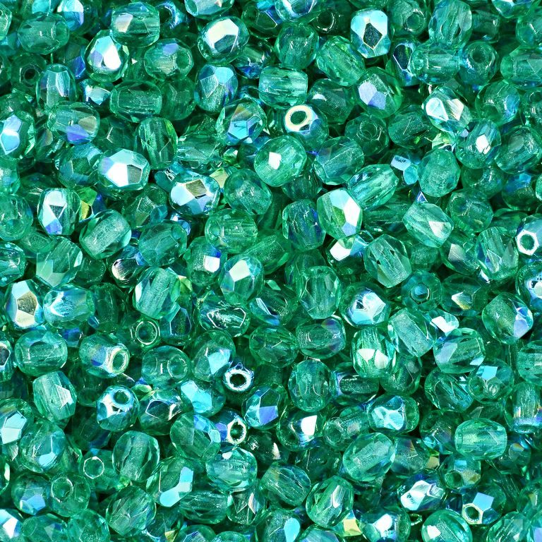 Brúsené koráliky 3mm Emerald AB