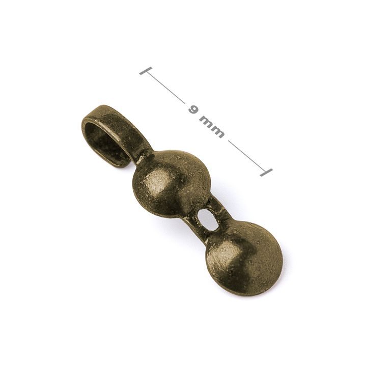 Jewellery bead tip 9mm antique brass
