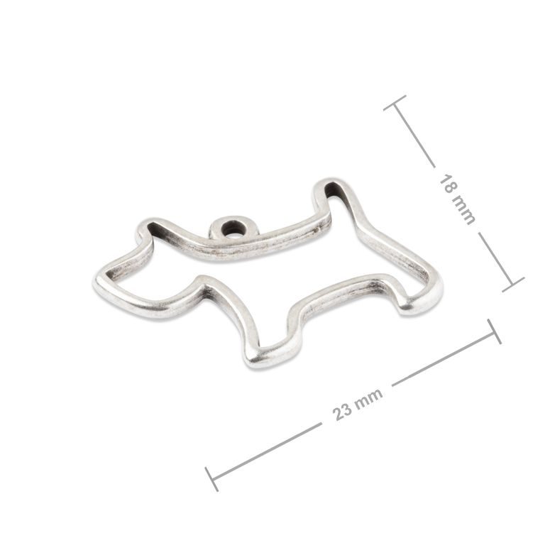 Manumi pendant dog 23x18mm silver-plated