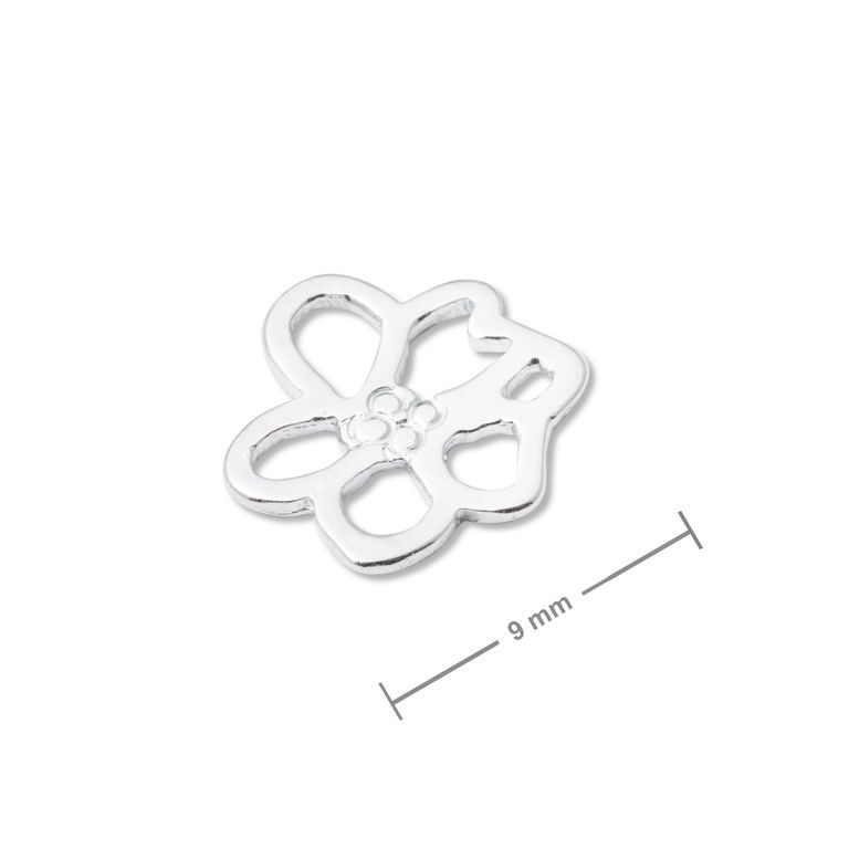 Amoracast connector sakura flower 9mm silver