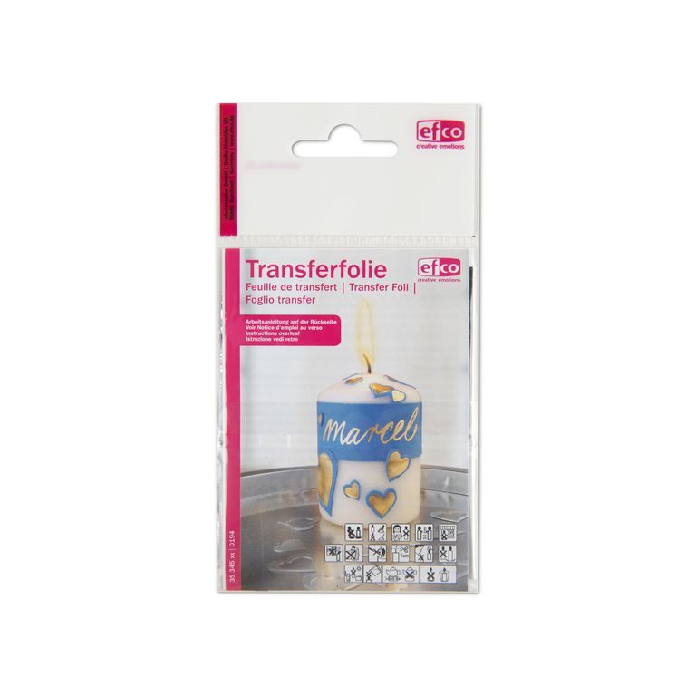 Transfer foil for candles in silver