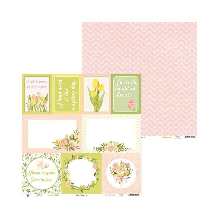 Set de coli față-verso pentru scrapbook 30x30cm 12 coli P13 Hello spring