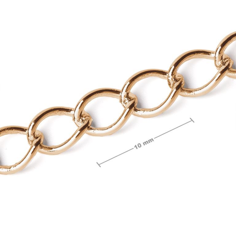 Bižuterní řetízek v metráži v barvě zlata č. 35