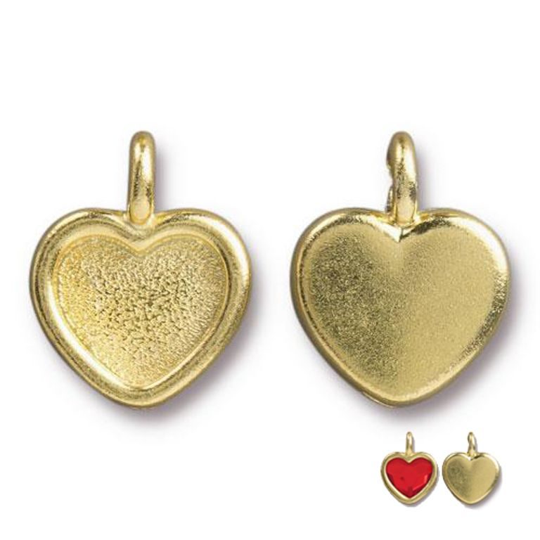 TierraCast pendant HEART BEZEL gold