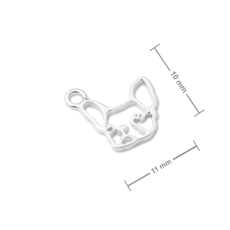 Amoracast pendant French Bulldog 10mm silver