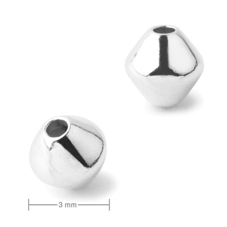 Metal bead bicone 4 mm silver