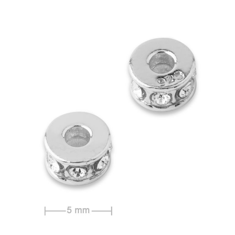 Silver spacer rondelle bead 3x5mm No.729