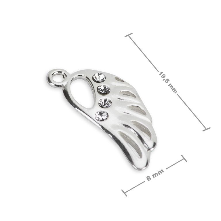 Sterling silver 925 pendant rhinestone wing No.512