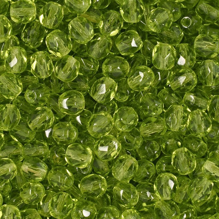 Broušené korálky 4mm Olivine