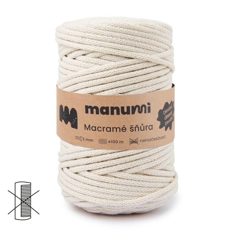 Macramé cord 5mm natural