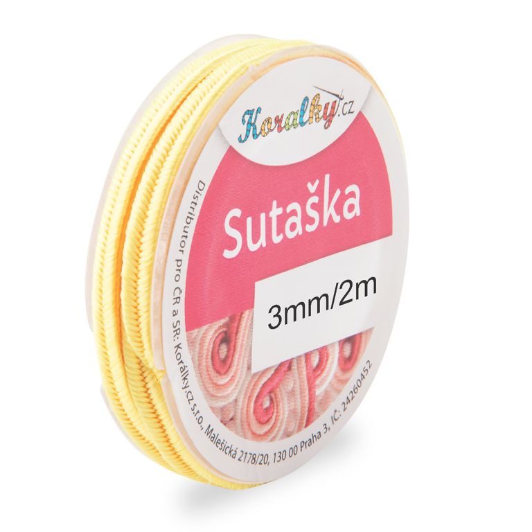 Sutaška 3mm/2m žlutá citronová