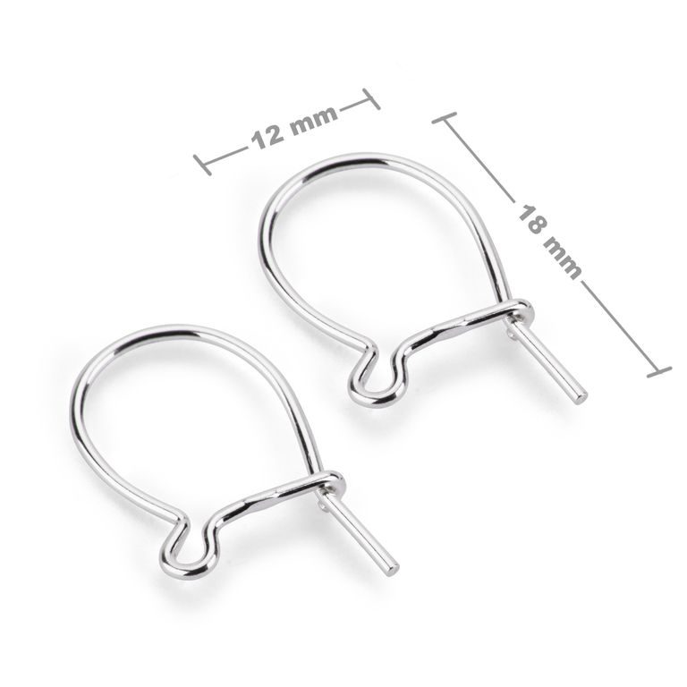 Sterling silver 925 kidney earring hook 18x12mm No.27