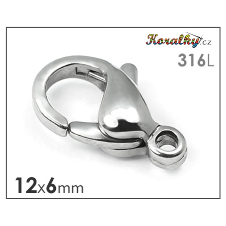 Lobster clasp 316L 12x6 mm