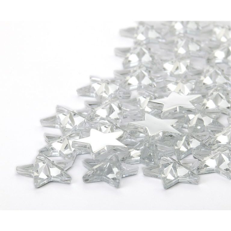 Acrylic glue-on stones star 12mm crystal