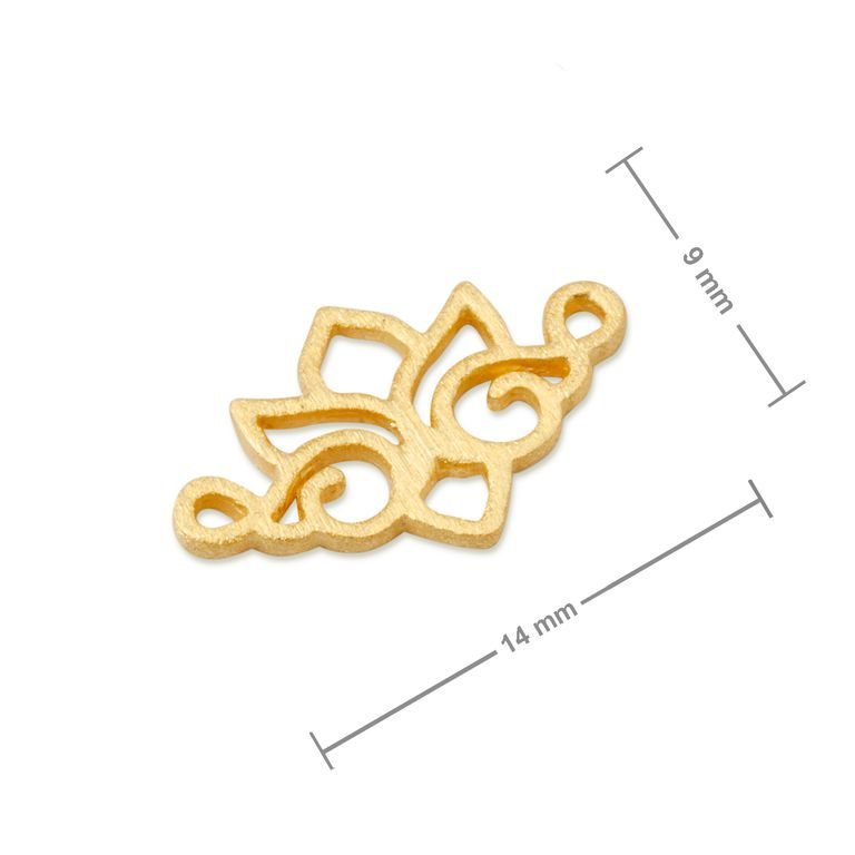 Amoracast spájací diel tibetský lotos 14x9mm pozlátený