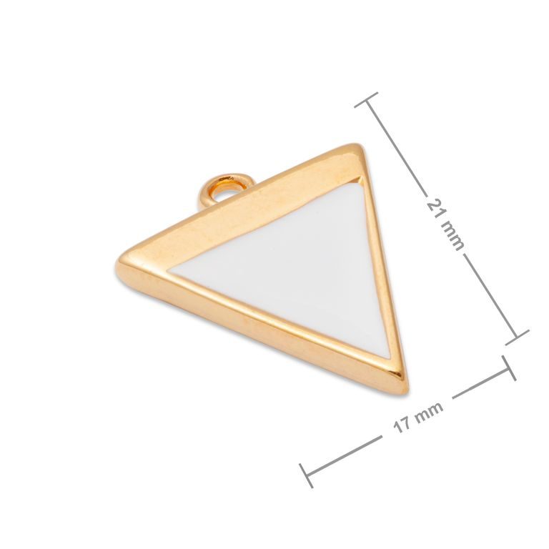 Manumi pendant white triangle 21x17mm gold-plated