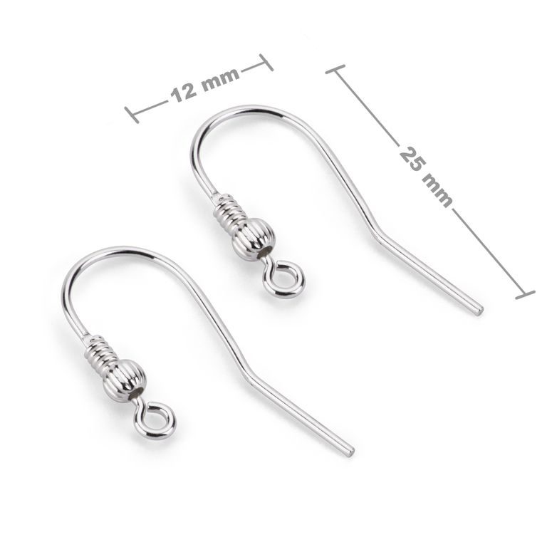 Sterling silver 925 open earring hook 25x12mm No.7