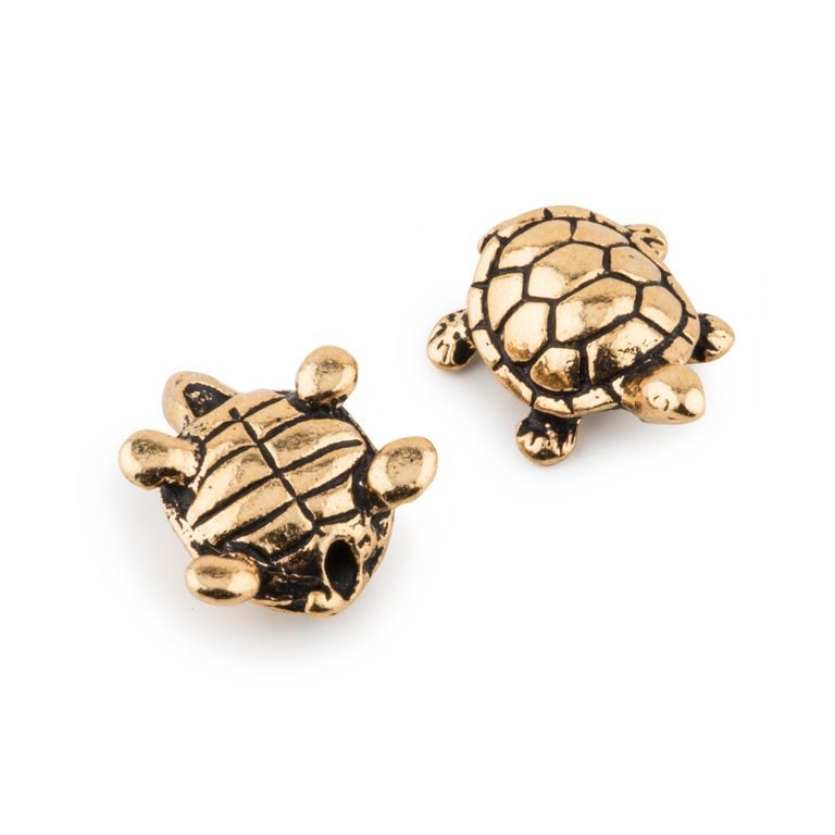 TierraCast bead Turtle antique gold