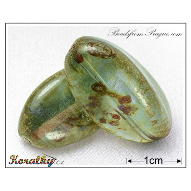 Czech glass Travertin pressed beads No.93