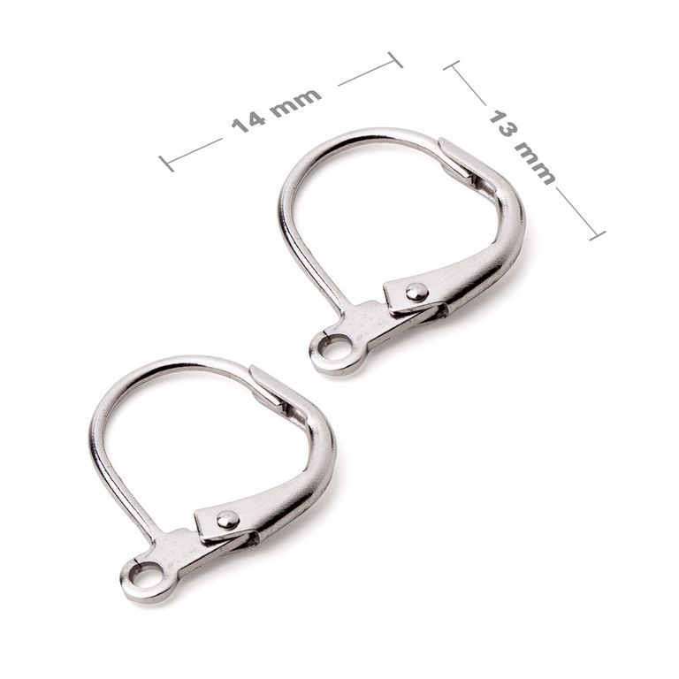 Stainless steel 316L leverback earring hooks 14x13mm