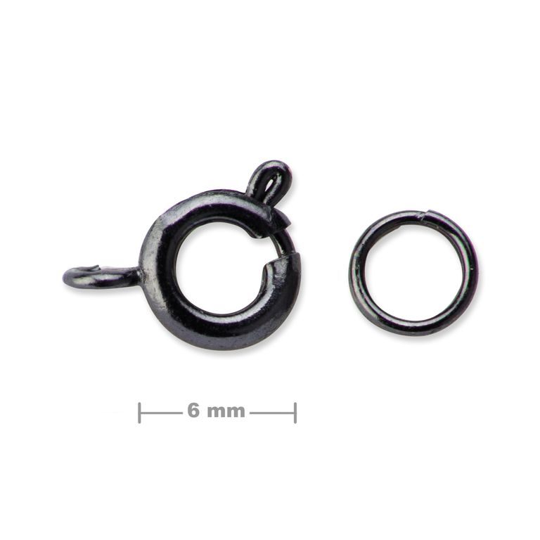 Spring ring clasp 6mm anthracite