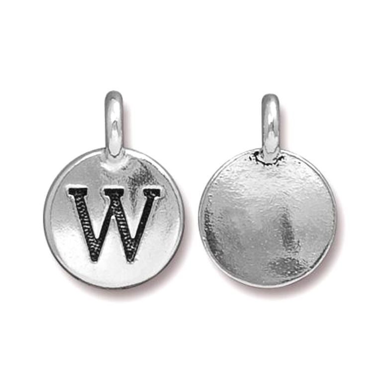 TierraCast pendant 17x12mm with letter W antique silver