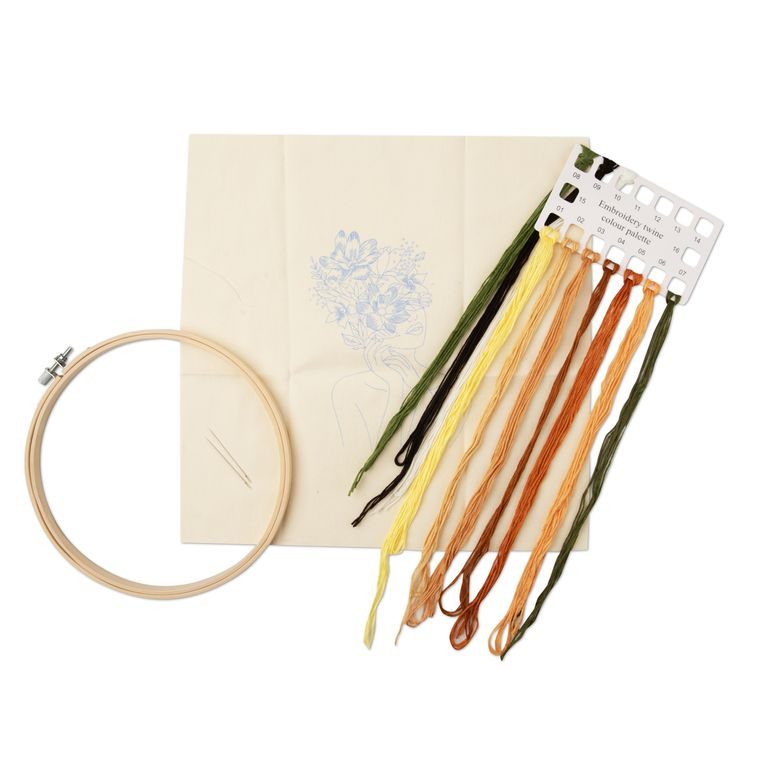 Manumi sada na vyšívanie dievča s kvetinami