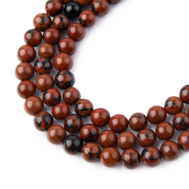 Mahagony Obsidian beads 6mm