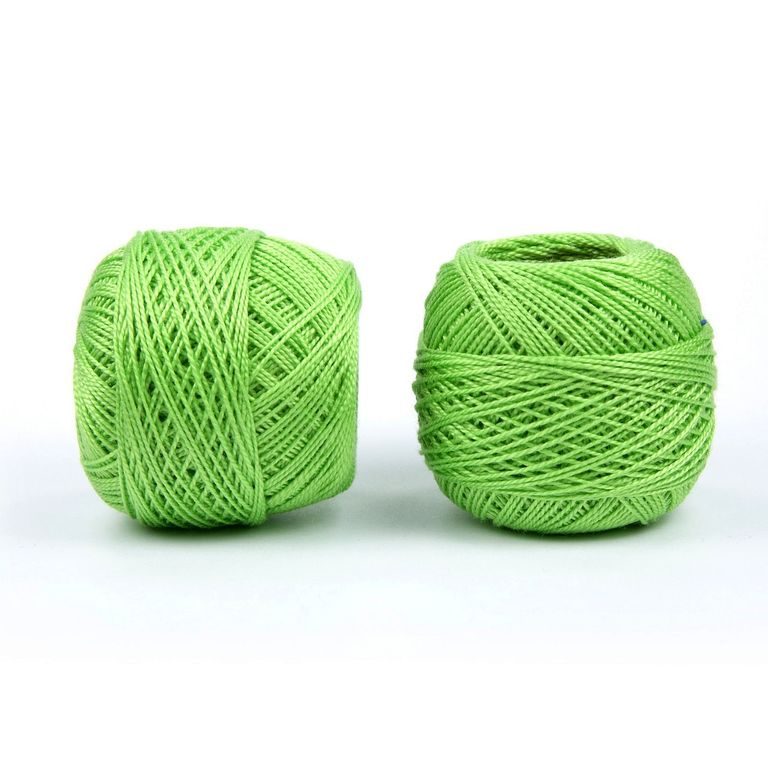 Fir textil perlat pentru croșetat 85m verde