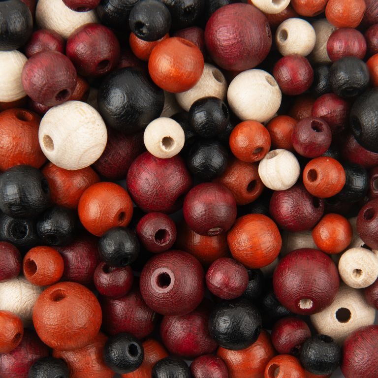 Manumi mixture of Czech wooden balls natural colour