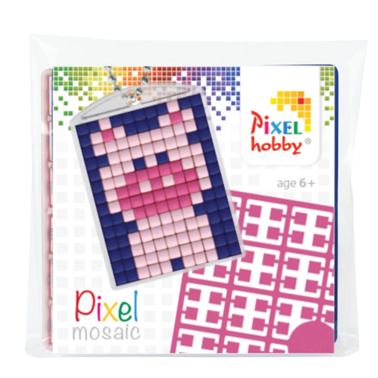 Pixel kľúčenka prasa alebo krava
