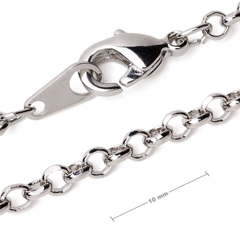 Rhodium-plated finished chain 45 cm No.4