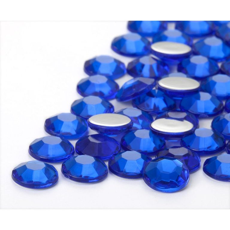 Nalepovací akrylové kameny kulaté 8mm modré
