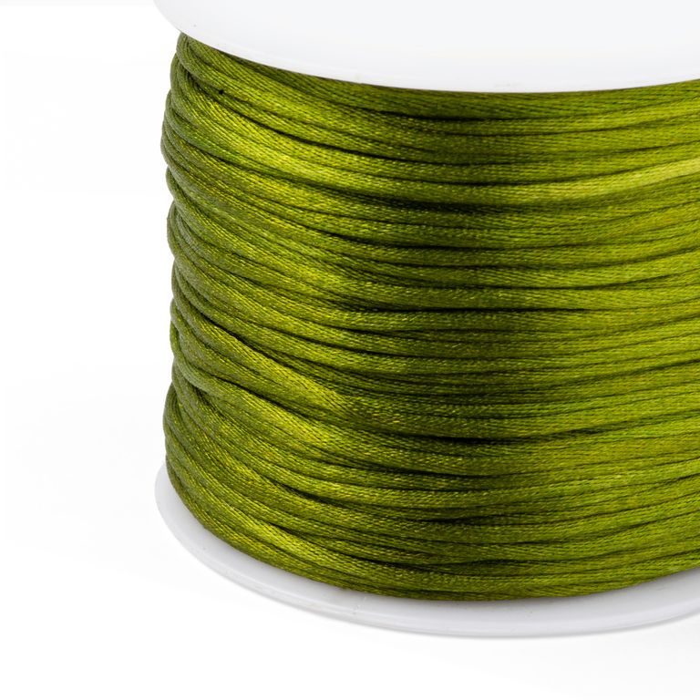 Nylónová saténová šnúra 1,5mm/2m Olive Green