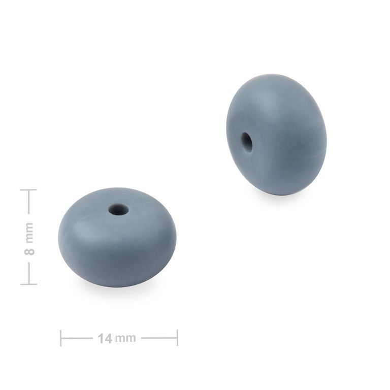 Mărgele din silicon rondele 14x8mm Dim Grey