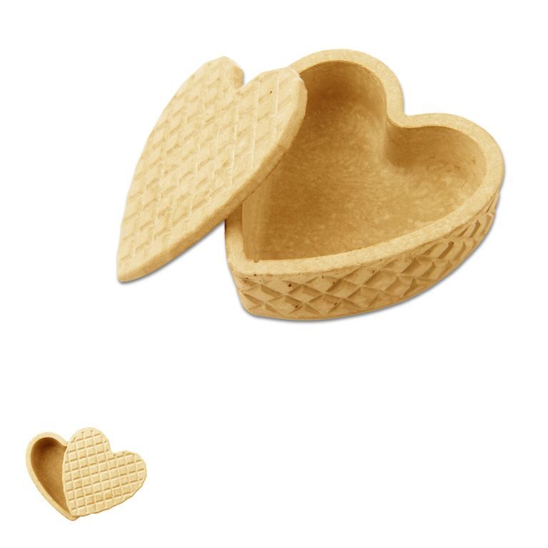 Two-piece set of silicone moulds for creative materials for a heart-shaped box with a lid