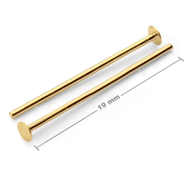 Ketlovací nýtové jehly 19 mm v barvě zlata