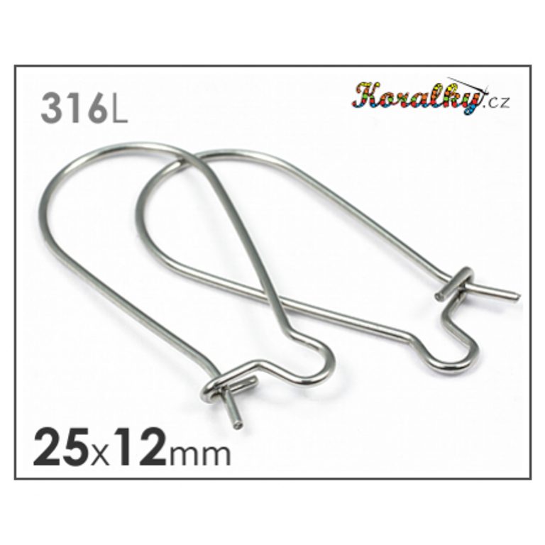 Kidney hooks with an open ring 316L 25x12mm