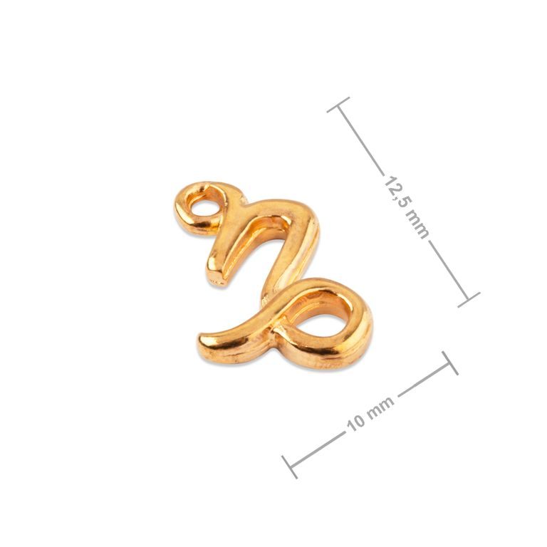 Manumi piesă legătură Capricorn 12,5x10mm placată cu aur