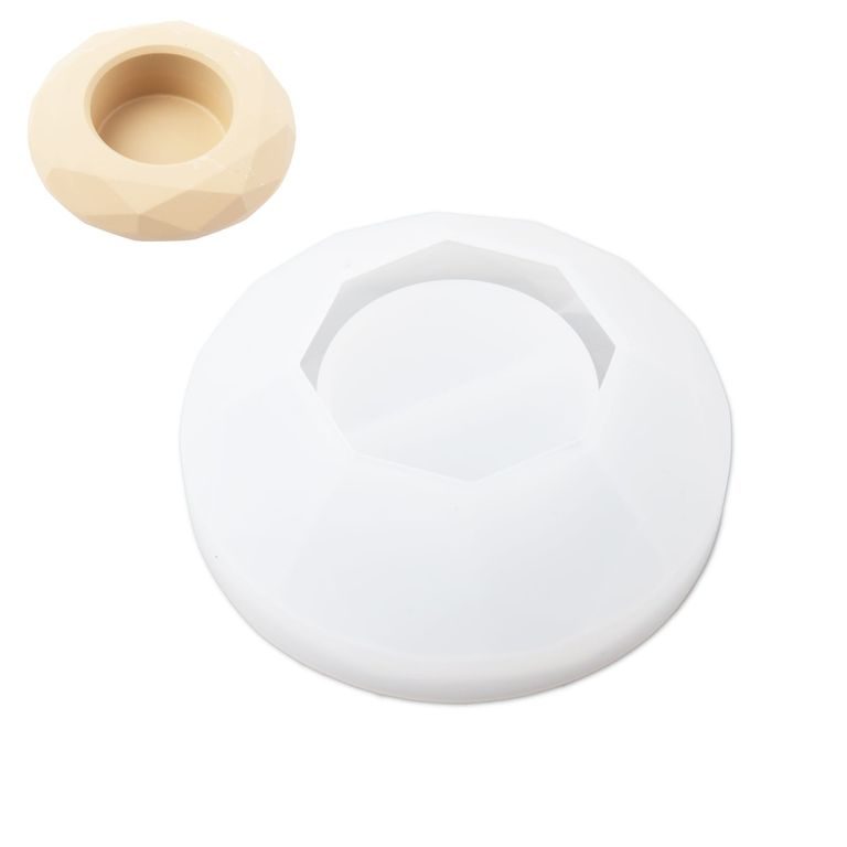 Silikonová forma na odlévání kreativní hmoty svícen diamant 109x105x37mm