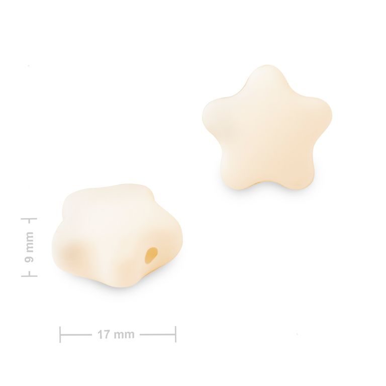 Silicone beads star 17x16x9mm Cream