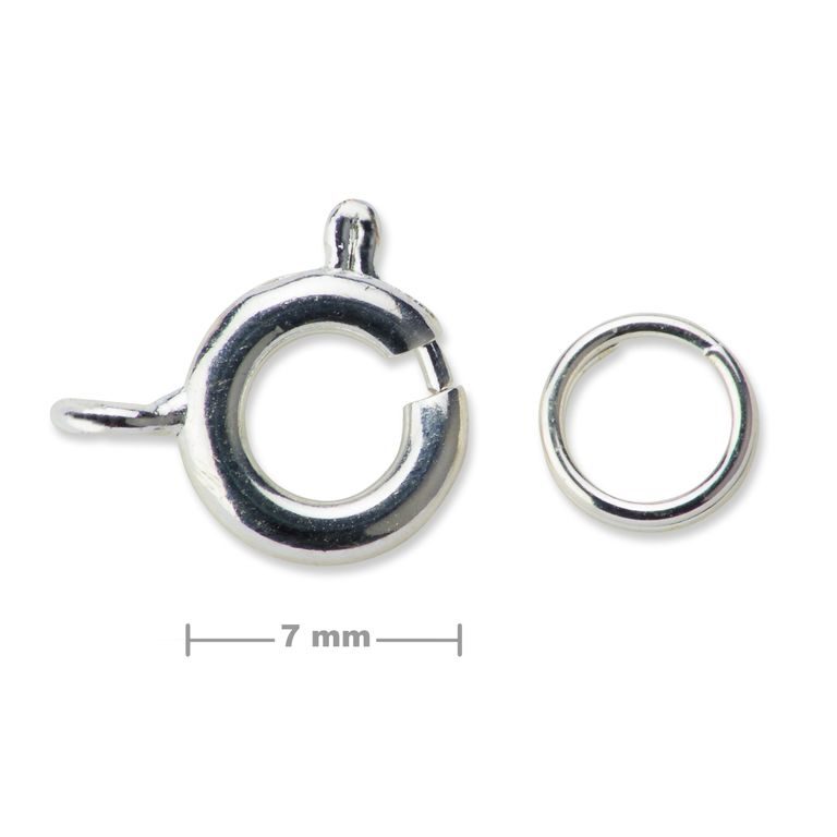 Spring ring clasp 7mm silver