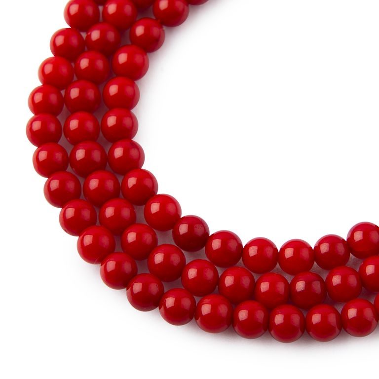 Red Bamboo Coral beads 6mm