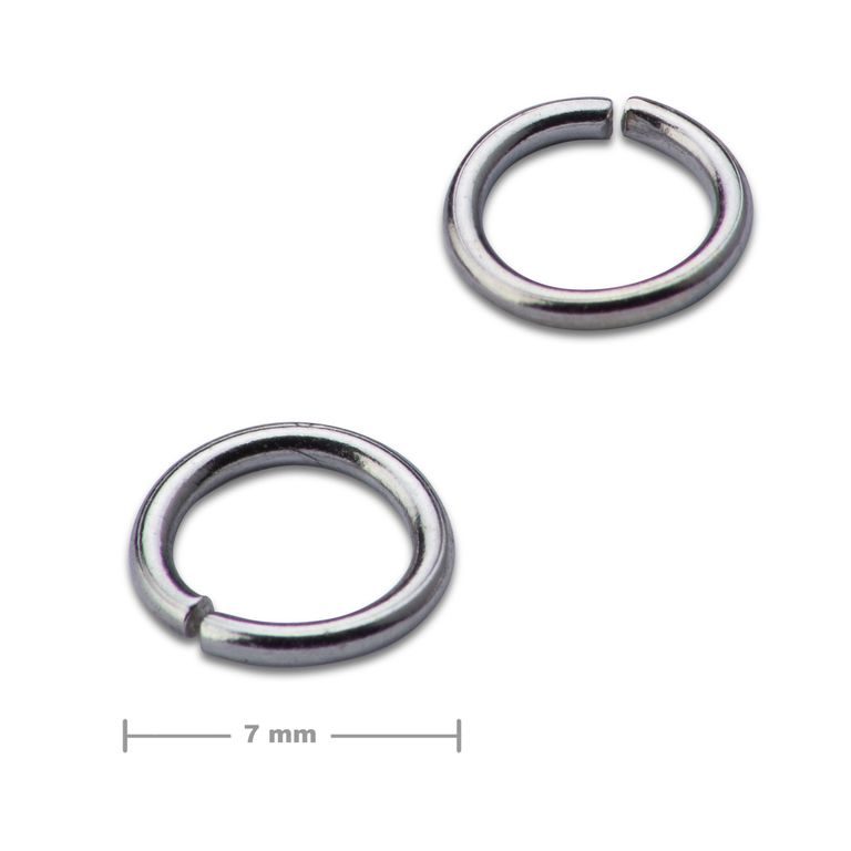 Jump ring 7mm in the colour of platinum