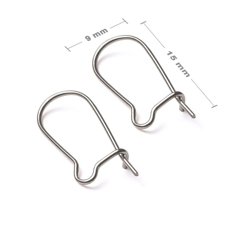 Kidney earring hooks 15x9mm silver